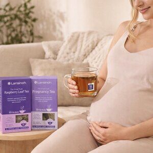 Maternity Bundle Lansinoh Pregnancy Teas + Nursing Cami Jogger Set Medium NWT